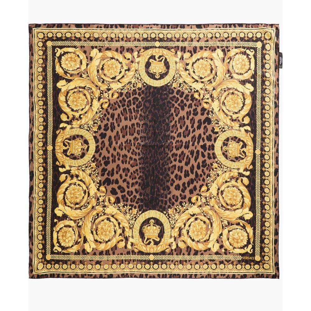 Versace Leopard Print  Silk Scarf